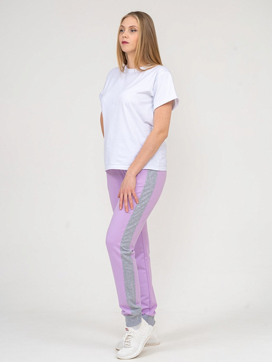 Брюки женские лампас лаванда