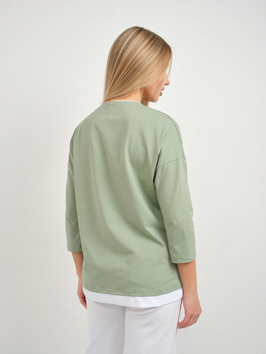 Лонгслив женский Лео фисташка