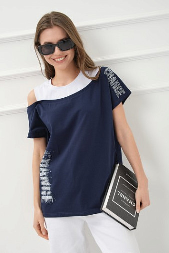 Футболка женская Мирэль т.синий