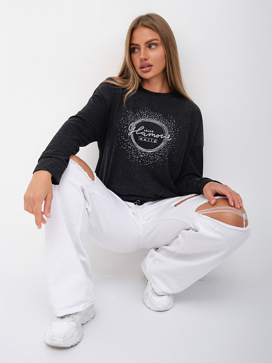 Джемпер жен. Гламур ангора антрацит