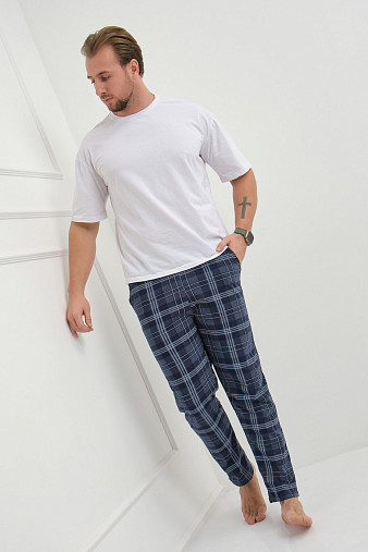 Брюки мужские Легион индиго/клетка