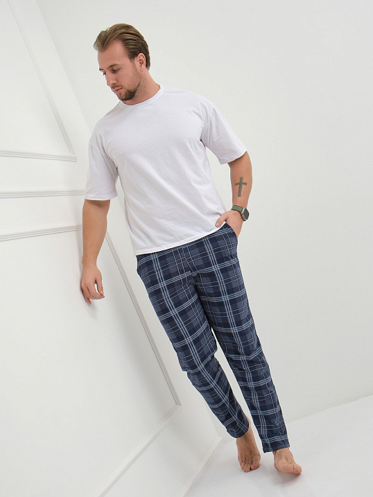 Брюки мужские Легион индиго/клетка