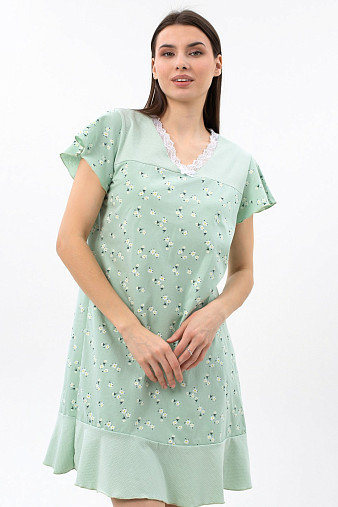 Ночная сорочка Астра крыло фисташка/цветы