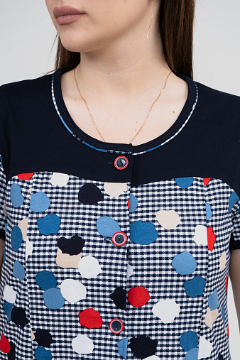 Халат Дыхание Лета синий/клетка