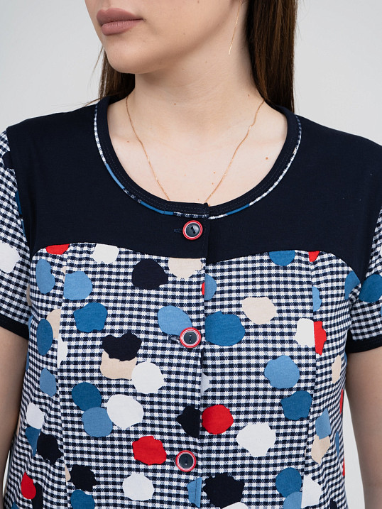 Халат Дыхание Лета синий/клетка