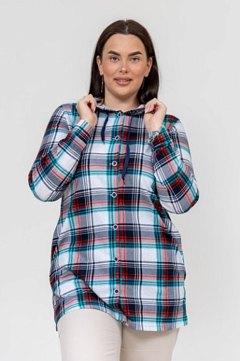 Рубашка Ривьера красно-зеленая