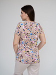 Футболка Карнавал вискоза беж/цветы