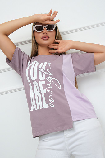 Футболка женская Рефлекс корица/лаванда