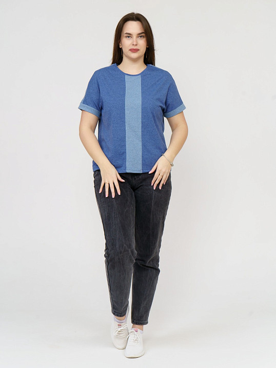 Футболка женская Моника индиго/меланж