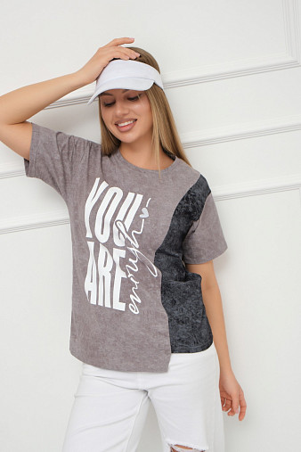 Футболка женская Рефлекс серый/антрацит