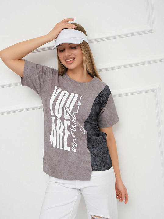 Футболка женская Рефлекс серый/антрацит