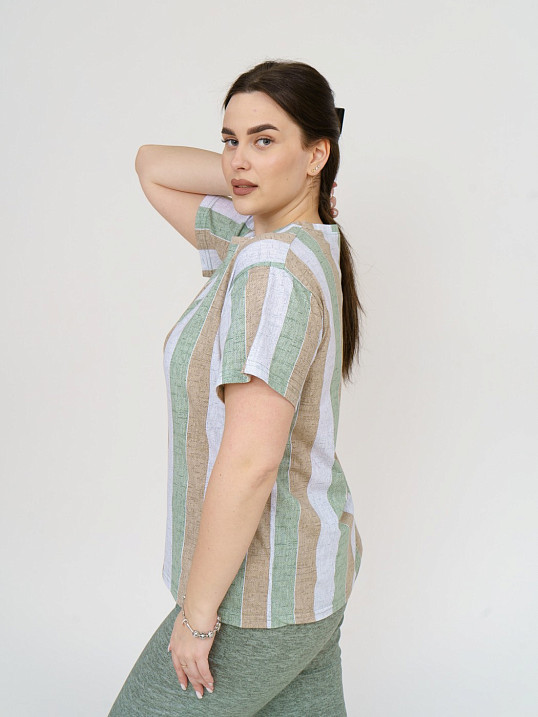 Костюм Поэзия фисташка/полоса