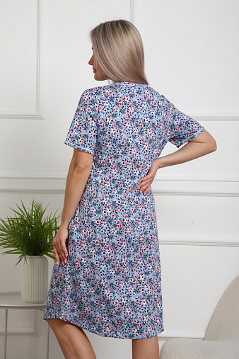 Халат Лотос набивка голубой/цветок