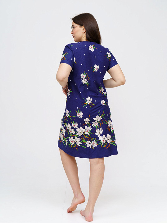 Халат Света купон синий/цветы