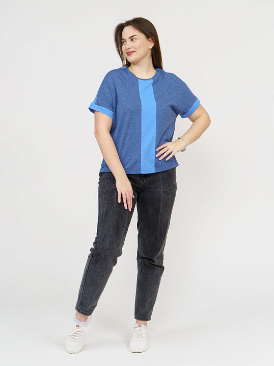 Футболка женская Моника индиго/меланж