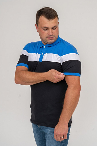 Рубашка-Поло арт.5903 комб. голубой