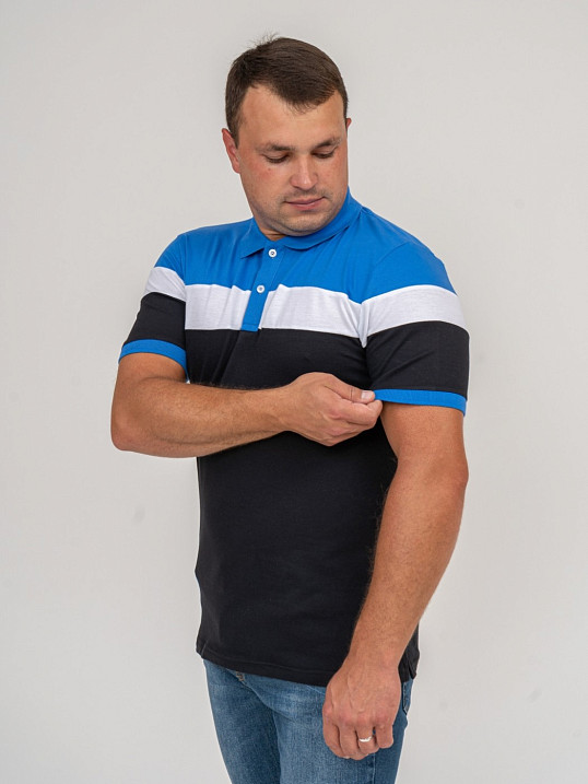 Рубашка-Поло арт.5903 комб. голубой