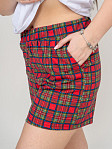 Шорты женские Дачник красный/клетка