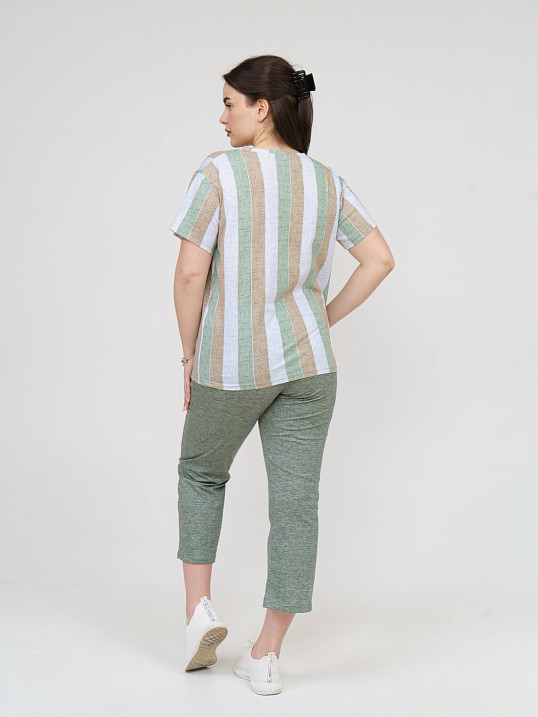 Костюм Поэзия фисташка/полоса