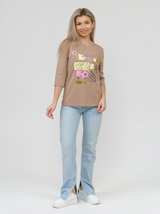 Лонгслив Элис рукав 3/4 бежевый