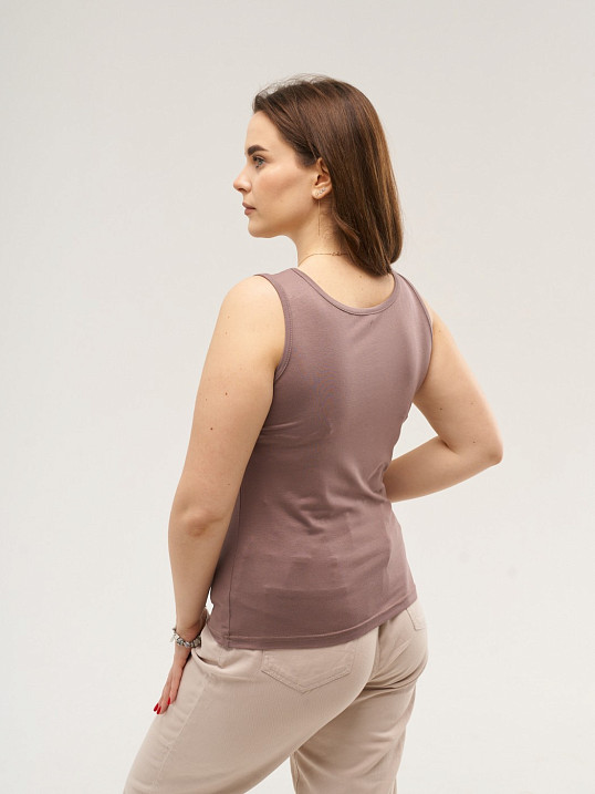 Майка вискозная однотонная шоколад