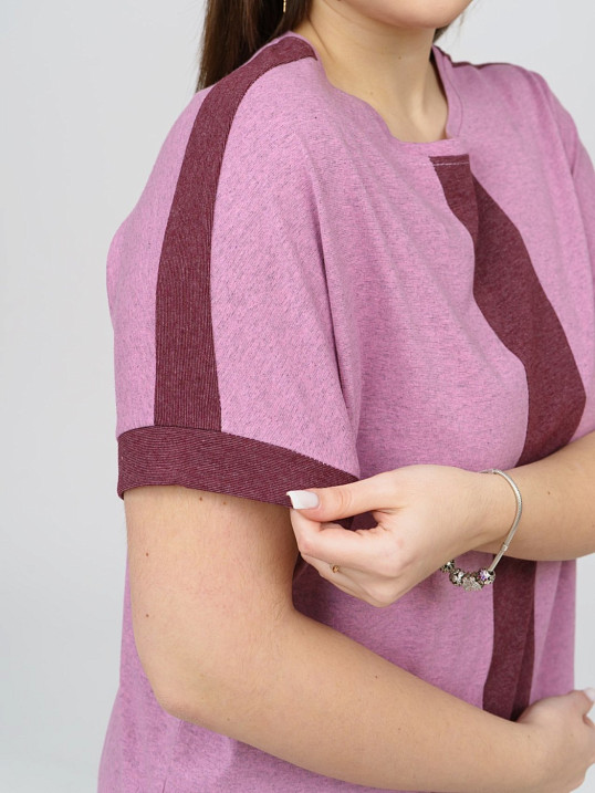 Футболка женская Моника розовый/меланж