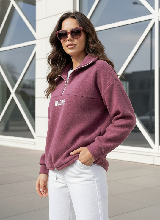 Толстовка жен. Тренд-2 флис брусника