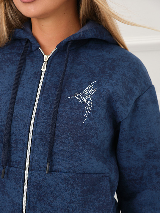 Толстовка женская Дюна начёс индиго