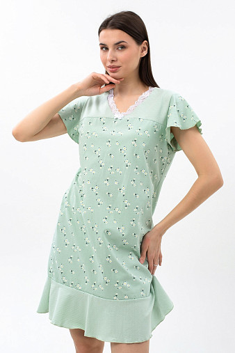 Ночная сорочка Астра крыло фисташка/цветы