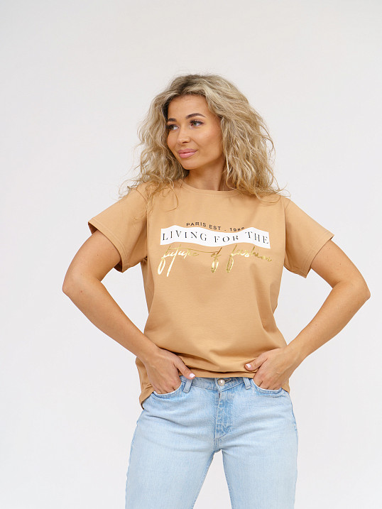 Футболка женская Имидж песочная