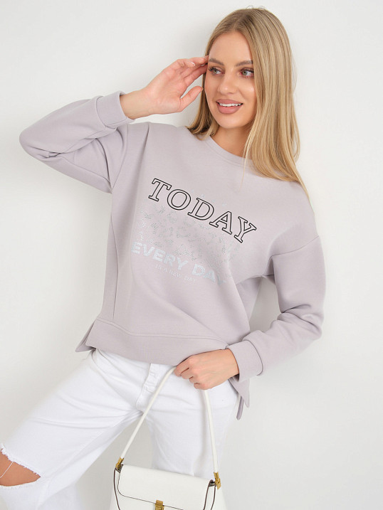 Свитшот женский Лео серый