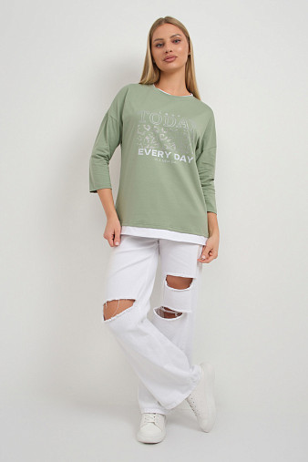 Лонгслив женский Лео фисташка