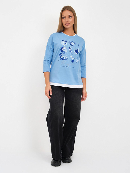 Лонгслив женский Тудей голубой