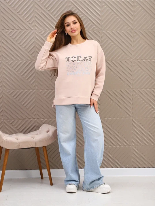 Свитшот женский Лео бежевый