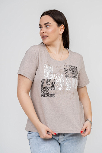 Футболка женская Сафари-1 бежевый/меланж
