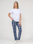 Брюки Силуэт сине-голубой/клетка