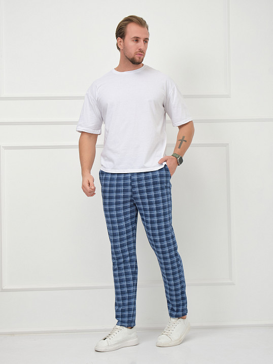 Брюки мужские Легион синий/клетка