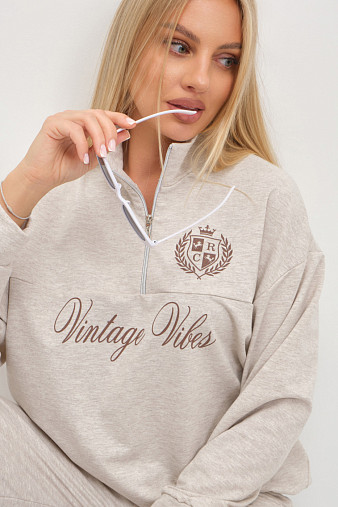 Костюм женский Верона однотонный беж/меланж