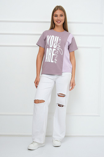 Футболка женская Рефлекс корица/лаванда