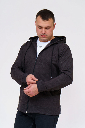Толстовка мужская Степ без печати антрацит 2-х нитка