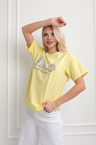 Футболка женская Смайл лимон