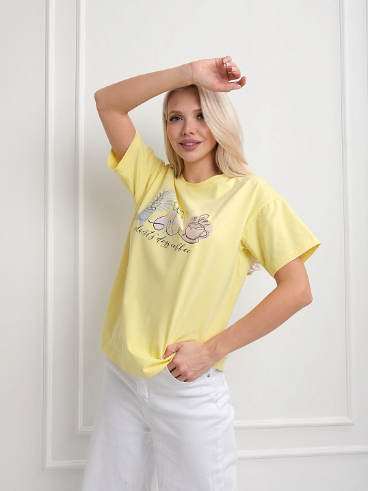 Футболка женская Смайл лимон