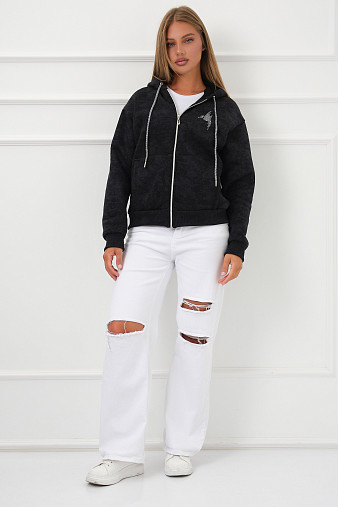 Толстовка женская Дюна начёс черный