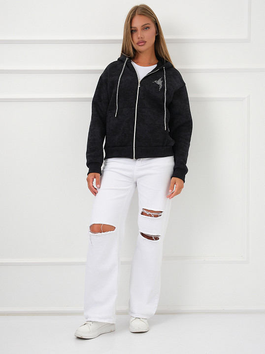 Толстовка женская Дюна начёс черный