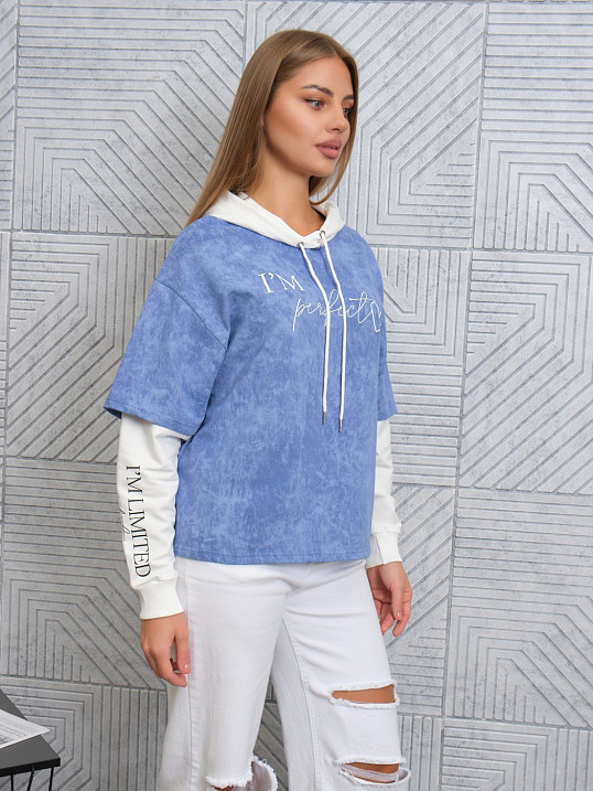 Толстовка женская Венди варенка василек