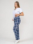 Брюки Силуэт сине-голубой/клетка