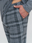 Пижама мужская Олимп дл.рукав серый/клетка