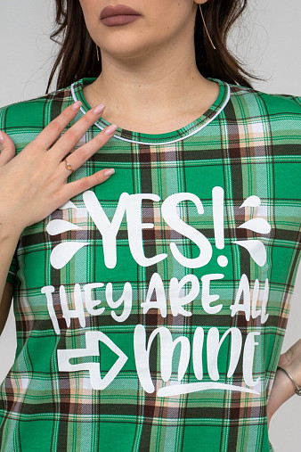 Туника Волшебство мята/клетка