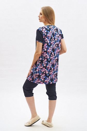 Костюм домашний Света сине-розовый