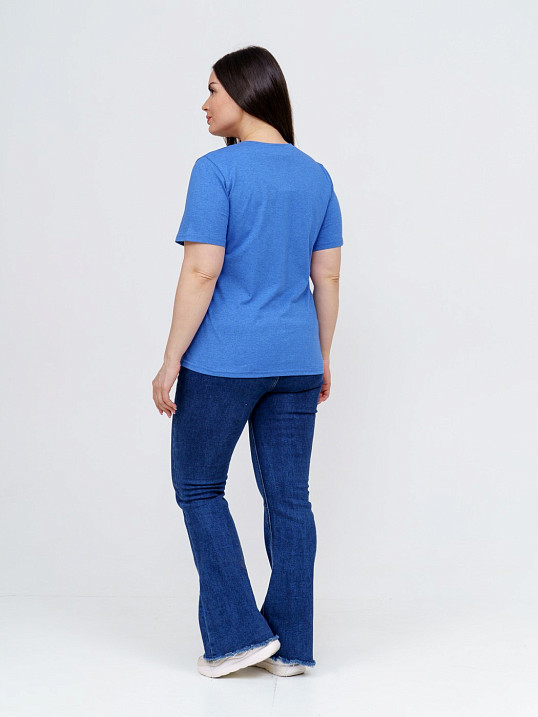 Футболка женская Ника индиго/меланж 